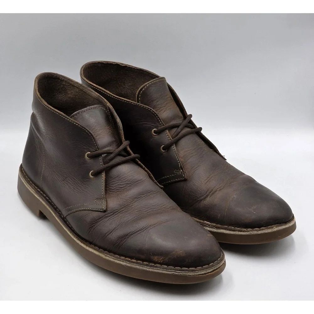 Clarks Bushacre 2 Chukka Boots Mens 12M Brown Leather Lace Up Ankle 15770